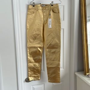 NWT Area 5-Pocket Gold Pant with Heart Detail